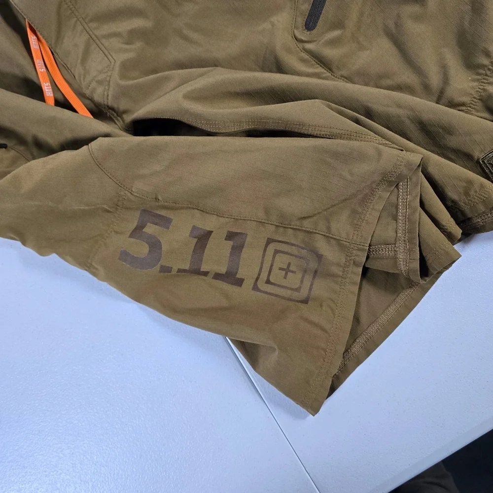 5.11‎ Tactical Men's Cargo Ripstop Shorts Tan Zip Pockets Drawstring Size 38